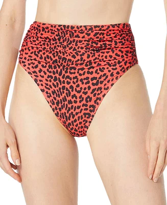 Michael Kors Women's High Waist Animal-Print Bikini Bottoms