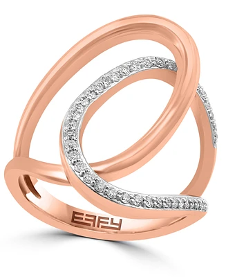 Effy Diamond Interlocking Loop Abstract Statement Ring (1/4 ct. t.w.) in 14k Rose Gold