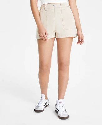 Tinseltown Juniors' Fly-Front High-Rise Shorts