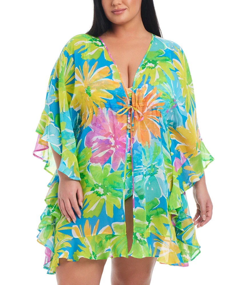 Bleu by Rod Beattie Plus Size Open-Front Caftan