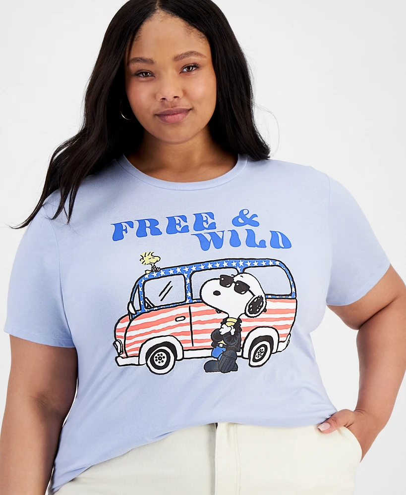 Love Tribe Trendy Plus Free And Wild Graphic T-Shirt