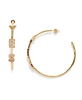 Kleinfeld Cubic Zirconia Pave Yes Hoop Earrings