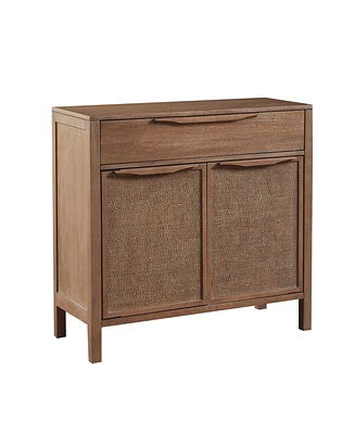 Madison Park Palisades 36"W Coastal 1 Drawer and 2 Door Storage Accent Chest with Cane Webbing Detailing