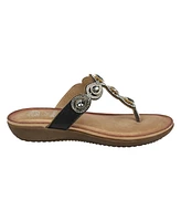 Gc Shoes Women's Zara Jeweled T Strap Thong Flat Sandals