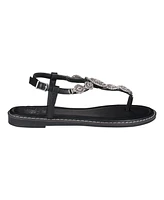 Gc Shoes Women's Cali Embellished T Strap Flat Sandals