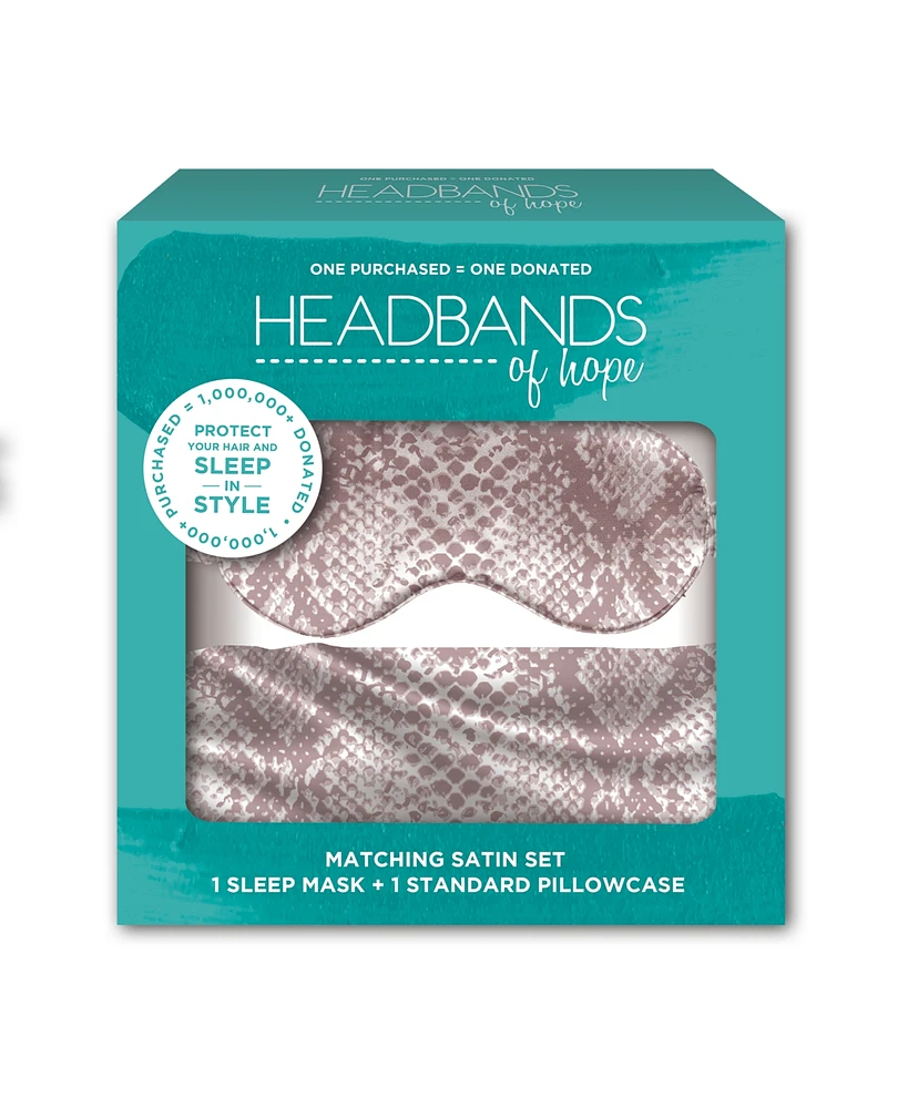 Headbands of Hope Women s Satin Eye Mask + Pillowcase - Snake Print