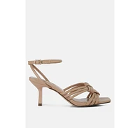 weekend pick box knot pin heel sandals