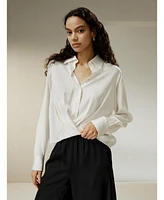 Lilysilk Women's Hem Pleated Silk Blouse