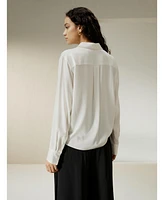 Lilysilk Women's Hem Pleated Silk Blouse