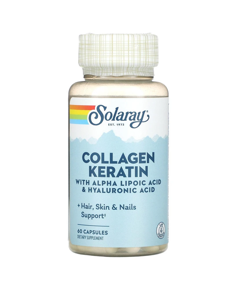 Solaray Collagen Keratin with Alpha Lipoic Acid & Hyaluronic Acid - 60 Capsules