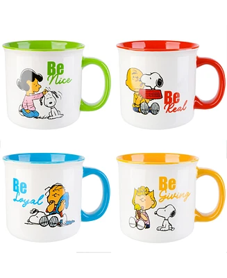 Peanuts Be Happy 4 Pack 21 Oz Mugs