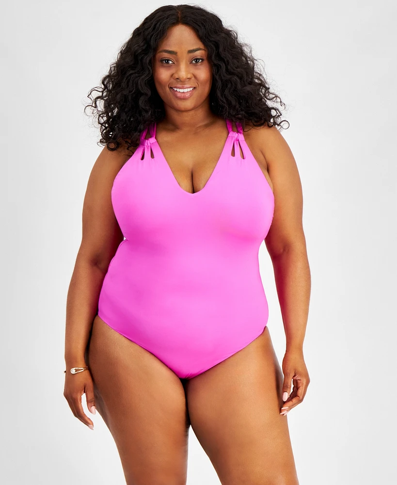 Becca Etc Plus Color Code Strappy One-Piece Swimsuit