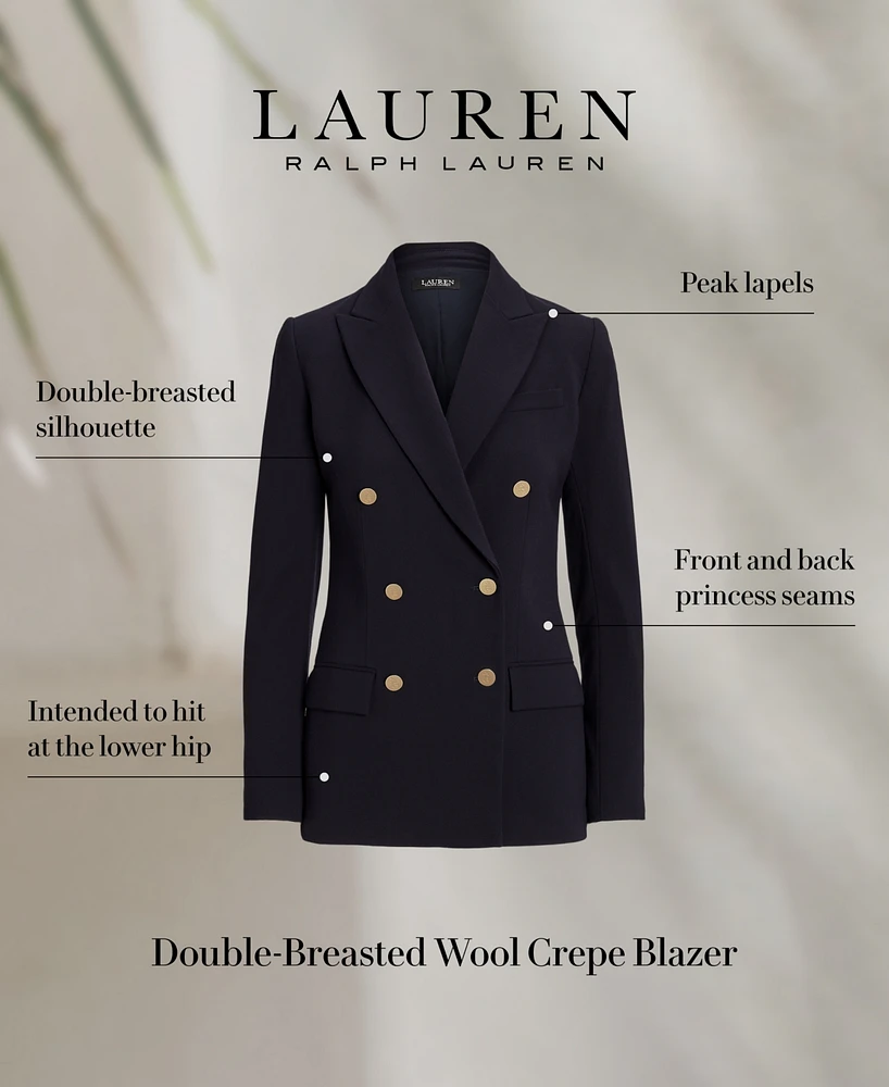Lauren Ralph Women's Double-Breasted Wool Crepe Blazer