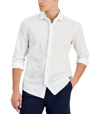 Michael Kors Men's Slim-Fit Stretch Pique Button-Down Shirt