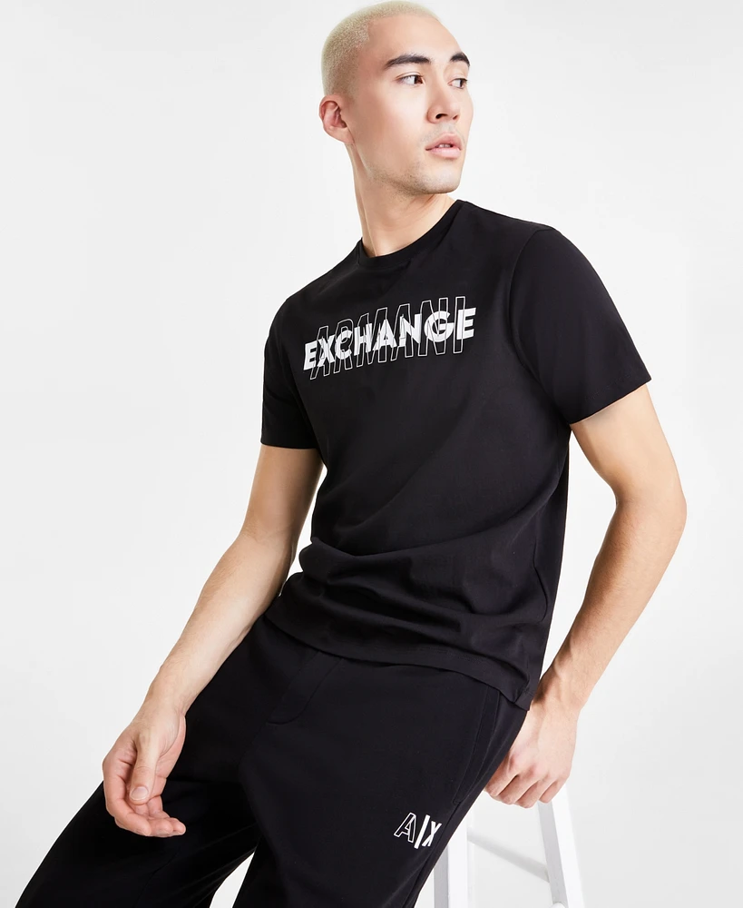 A|X Armani Exchange Men's Short Sleeve Crewneck Logo Graphic T-Shirt