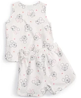 Disney Baby Minnie & Mickey Mouse Printed Tank Top Shorts, 2 Piece Set