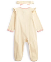 Disney Baby Winnie-the-Pooh Footed Coverall & Headband, 2 Piece Set