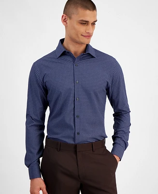 Alfani Men's Slim-Fit 4-Way Stretch Medallion Dress Shirt, Created for Macy's