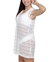J Valdi Women's Sleeveless Hooded Tunic Cover-Up