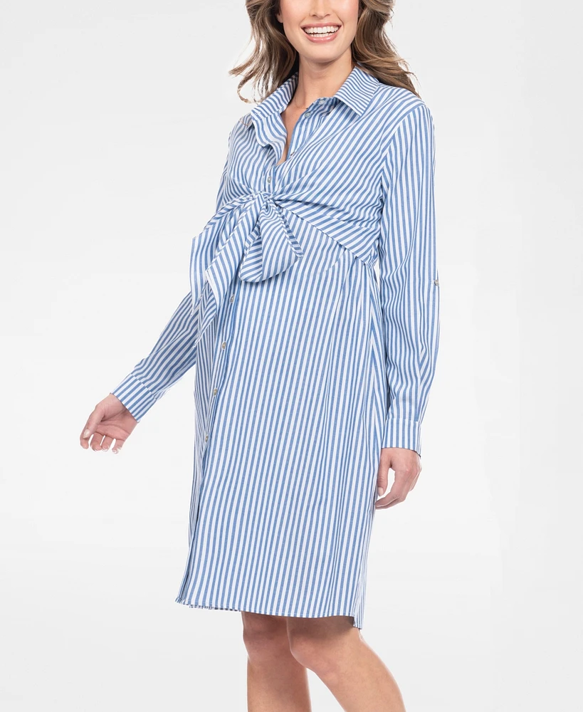 Seraphine Women's Cotton and Lyocell Maternity Nursing Shirt Dress