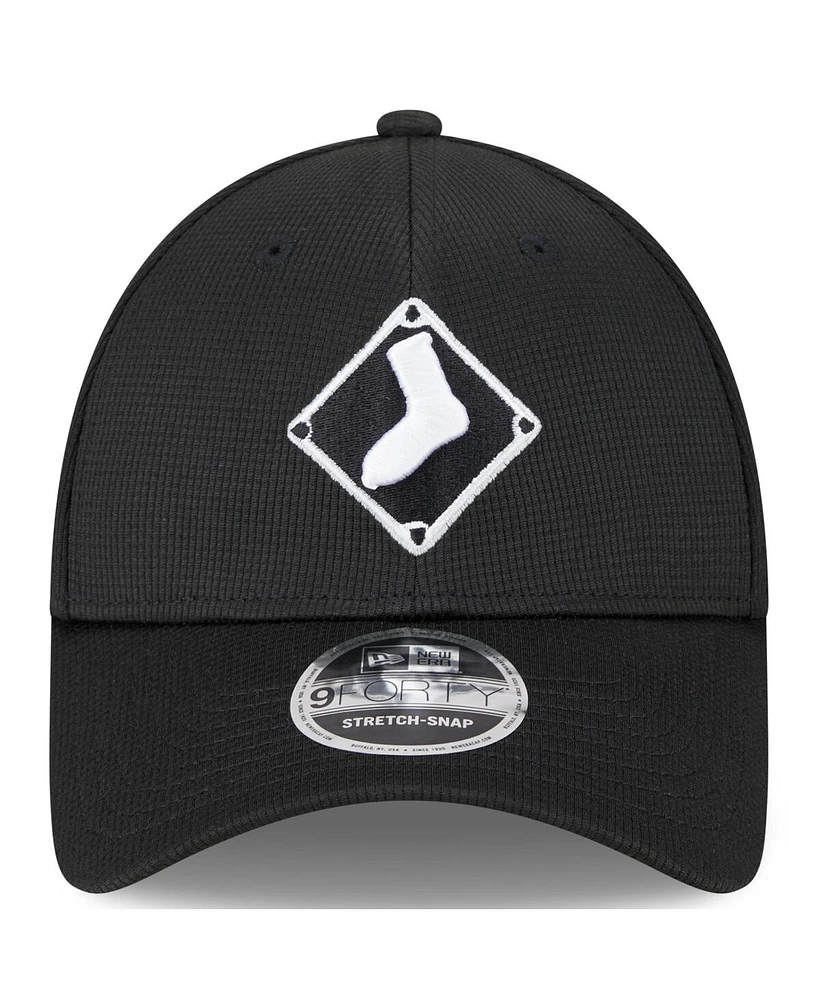 Men's New Era Black Chicago White Sox 2024 Batting Practice 9FORTY Adjustable Hat