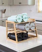 Honey Can Do 3-Tier Bamboo Water Bottle Organizer