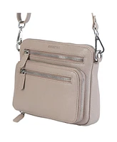 Mancini Pebbled Collection Valerie Leather Mini Crossbody Bag
