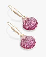 Betsey Johnson Faux Stone Seashell Dangle Earrings