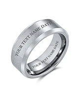 Bling Jewelry Beveled Edge Brushed Matte Band Titanium Rings 8MM