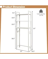 Costway Over-The-Toilet Storage Shelf Space Saving Metal Bathroom Organizer Hooks