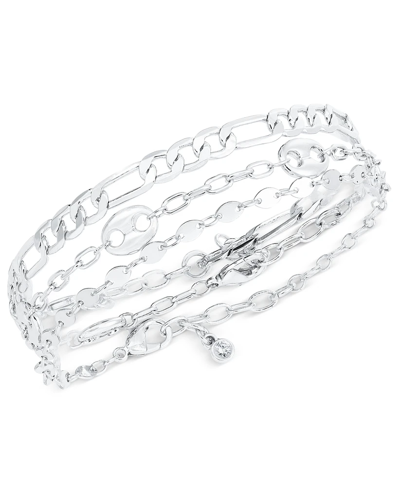 On 34th 3-Pc. Set Mariner & Chain Link Bracelets, Created for Macy's