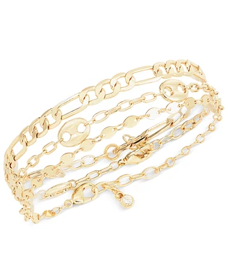 On 34th 3-Pc. Set Mariner & Chain Link Bracelets, Created for Macy's