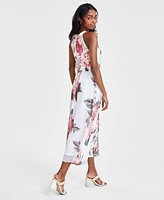 Robbie Bee Petite Printed Chiffon Halter Dress