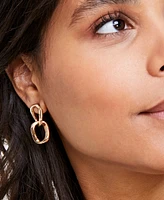 On 34th Sculptural Chain Link Double Drop Earrings, Created for Macy's