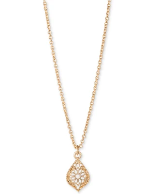 Marchesa Gold-Tone Filigree Pendant Necklace, 16" + 3" extender