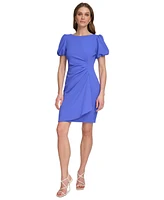 Dkny Women's Boat Neck Puff-Sleeve Sheath Dress