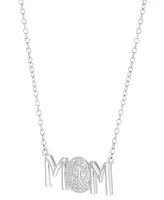 Diamond Basketball Mom Pendant Necklace (1/20 ct. t.w.) in Sterling Silver or 14k Gold-Plated Sterling Silver, 16" + 2" extender