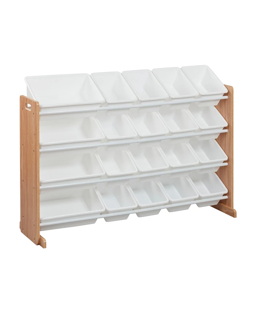 ECR4Kids 4-Tier Organizer with 20 Bins, Natural/Primary, 1