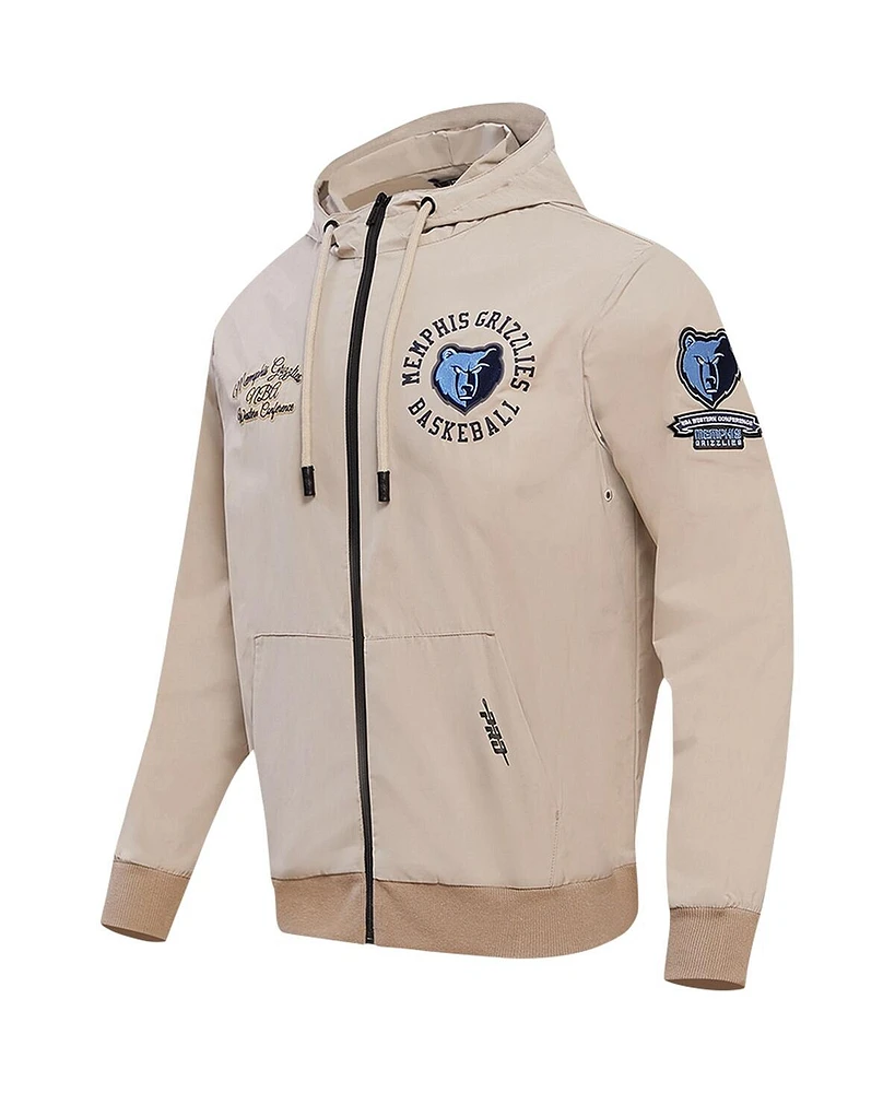 Men's Pro Standard Khaki Memphis Grizzlies Hybrid Full-Zip Hoodie