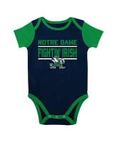 Baby Boys and Girls Navy Notre Dame Fighting Irish Home Field Advantage Three-Piece Bodysuit