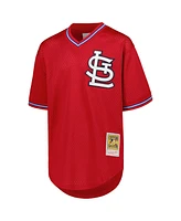 Big Boys Mitchell & Ness Ozzie Smith Red St. Louis Cardinals Cooperstown Collection Mesh Batting Practice Jersey