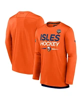 Men's Fanatics Orange New York Islanders 2024 Nhl Stadium Series Authentic Pro Long Sleeve Tech T-shirt