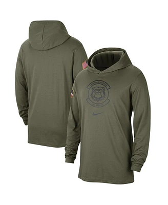 Men's Nike Olive Georgia Bulldogs Military-Inspired Pack Long Sleeve Hoodie T-shirt