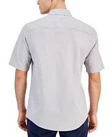 Alfani Men's Short-Sleeve Solid Textured Shirt, Created for Macy's