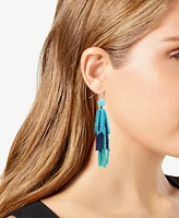 Style & Co Tonal Stone Beaded Fringe Chandelier Earrings, Created for Macy's