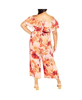 Plus Poppie Print Jumpsuit