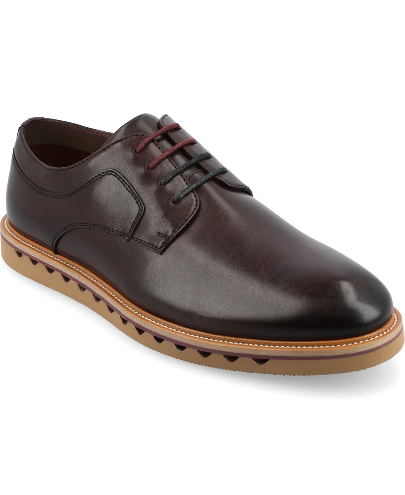 Vance Co. Men's William Tru Comfort Foam Plain Toe Lace-Up Derby Shoes