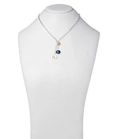 Lauren Ralph Lauren Sterling Silver & 18k Gold-Plated Vermeil Nautical Logo Charm 17" Lariat Necklace