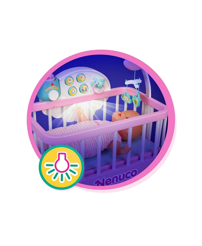 Nenuco Good Sleep Cradle with Baby Doll, Crib, and Accessories