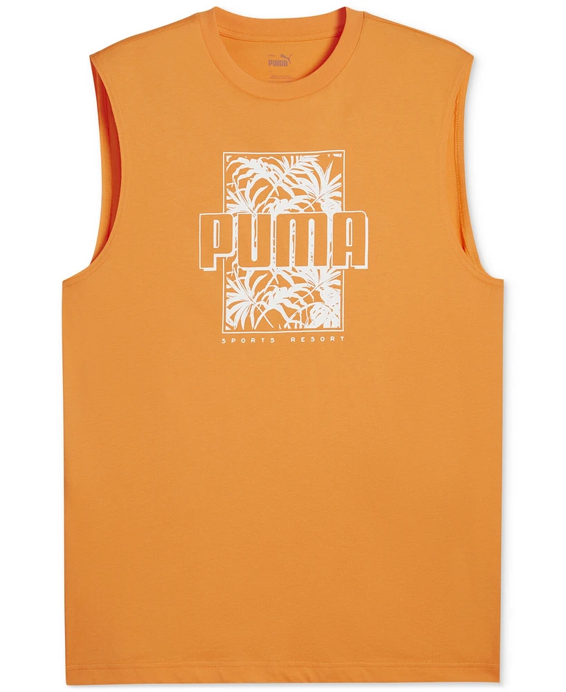 Puma Men's Ess+ Palm Resort Logo Graphic Sleeveless T-Shirt
